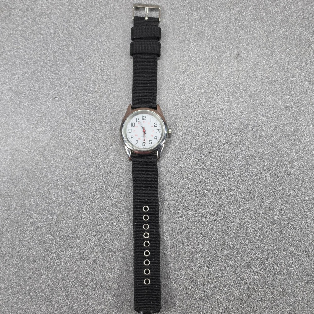 Accutime Field Watch Mens OS Black Excellent Nylon Strap GENW71252M1 Quartz